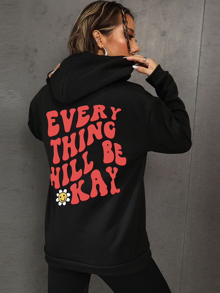 Letter Printed Hoodie