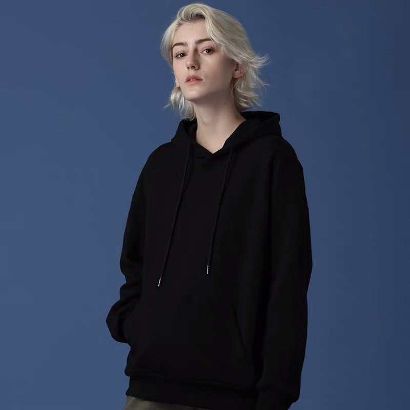 Ziili Men’s Loose Fashion Solid Color Hoodie – French Terry Cotton Pullover, Soft & Stylish Sweatshirt for Youth (S–4XL)