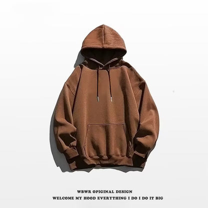 Ziili Men's Fashionable Solid Color Hooded Sweater – Cotton Pullover Hoodie for Teenagers, Leisure Wear, Multiple Colors