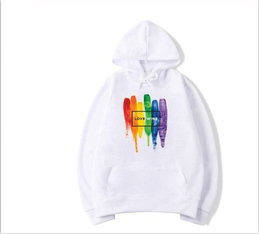 Ziili Men's Pride LGBT Cotton Fleece Hoodie – Love Wins Sweatshirt, Comics Style, Soft & Warm Winter Wear for Men
