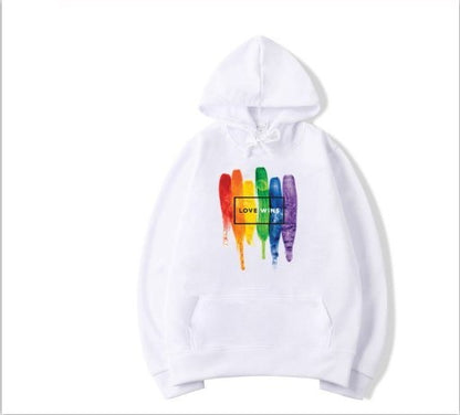 Ziili Men's Pride LGBT Cotton Fleece Hoodie – Love Wins Sweatshirt, Comics Style, Soft & Warm Winter Wear for Men