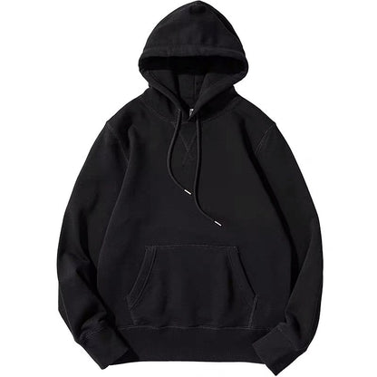 Ziili Terry Cloth Morandi Pullover Hoodie for Men – Solid Color, Soft Cotton Blend Sweatshirt, Casual Loose Fit Streetwear