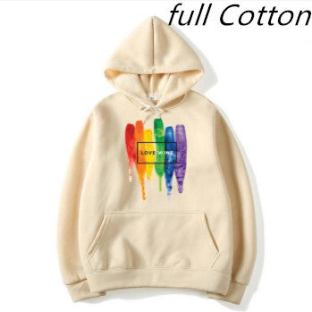 Ziili Men's Pride LGBT Cotton Fleece Hoodie – Love Wins Sweatshirt, Comics Style, Soft & Warm Winter Wear for Men