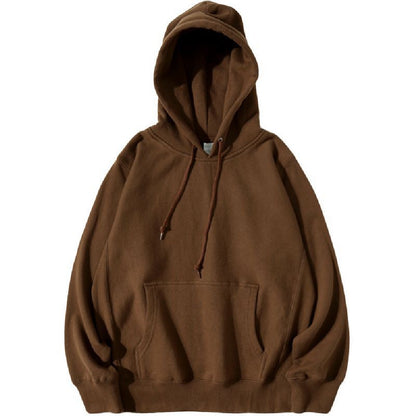 Ziili Horizontal Woven Plush Autumn Winter Hooded Sweater – Soft Cotton Pullover for Men, Trendy Warm Hoodie in Multiple Colors