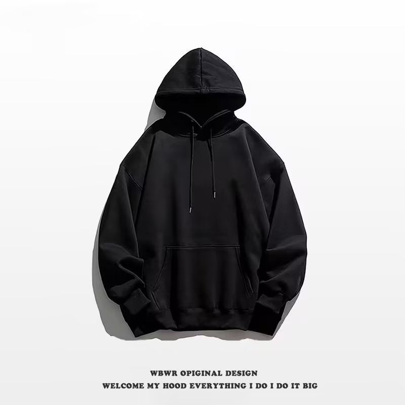 Ziili Men's Fashionable Solid Color Hooded Sweater – Cotton Pullover Hoodie for Teenagers, Leisure Wear, Multiple Colors