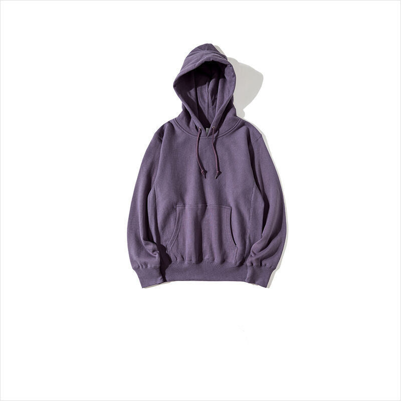 Ziili Horizontal Woven Plush Autumn Winter Hooded Sweater – Soft Cotton Pullover for Men, Trendy Warm Hoodie in Multiple Colors